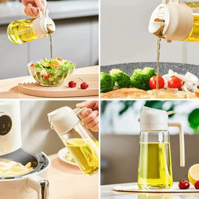 Porta Azeite de Vidro 2 em 1 Spray e Borrifador