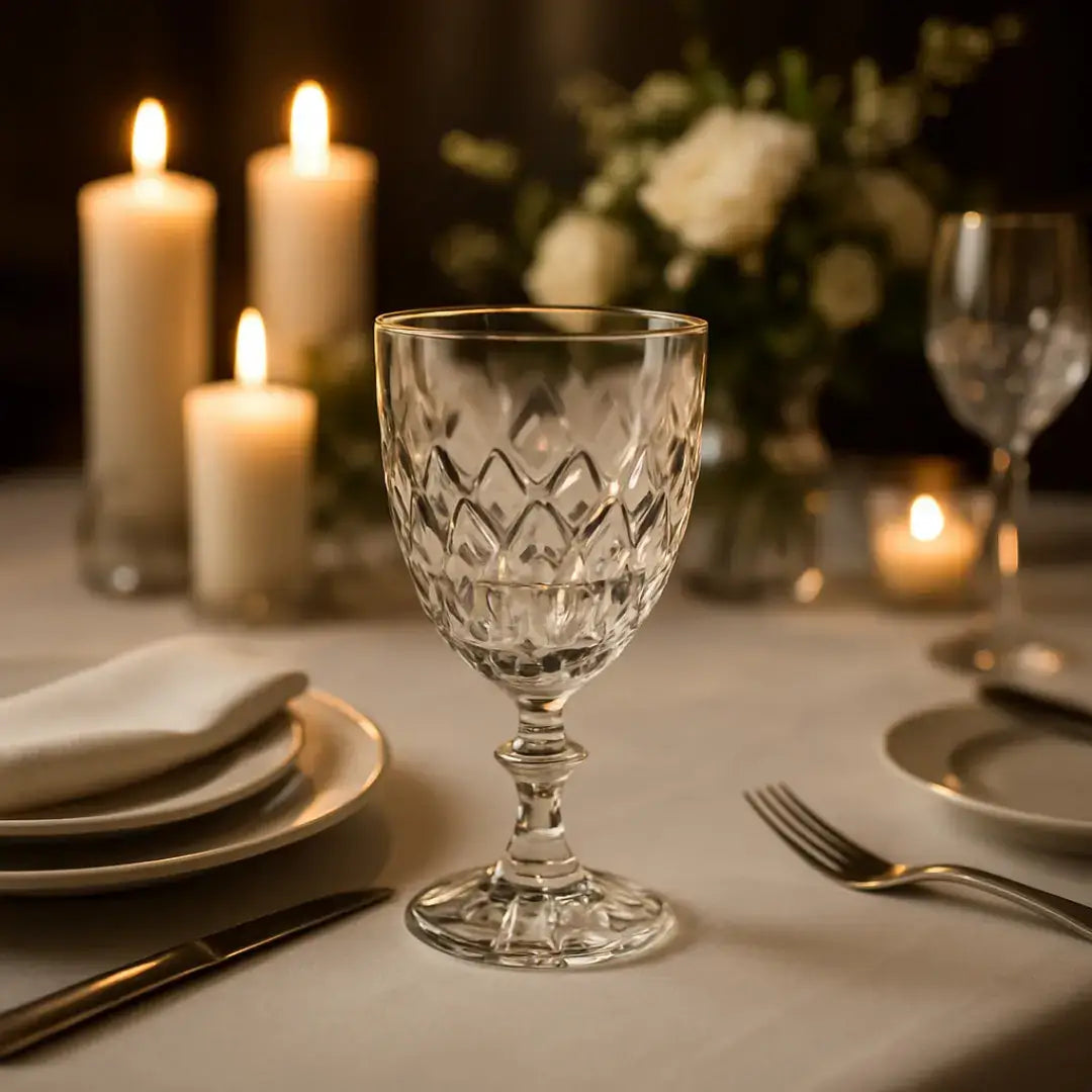 Taças de Vidro com Borda Dourada Diamond Jogo de 6 Peças