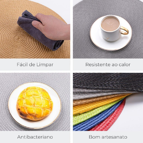 Jogo Americano Souplast Redondo Jantar Mesa Posta